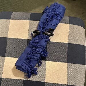 Lancôme Deep Blue Fringed Decorative Scarf
